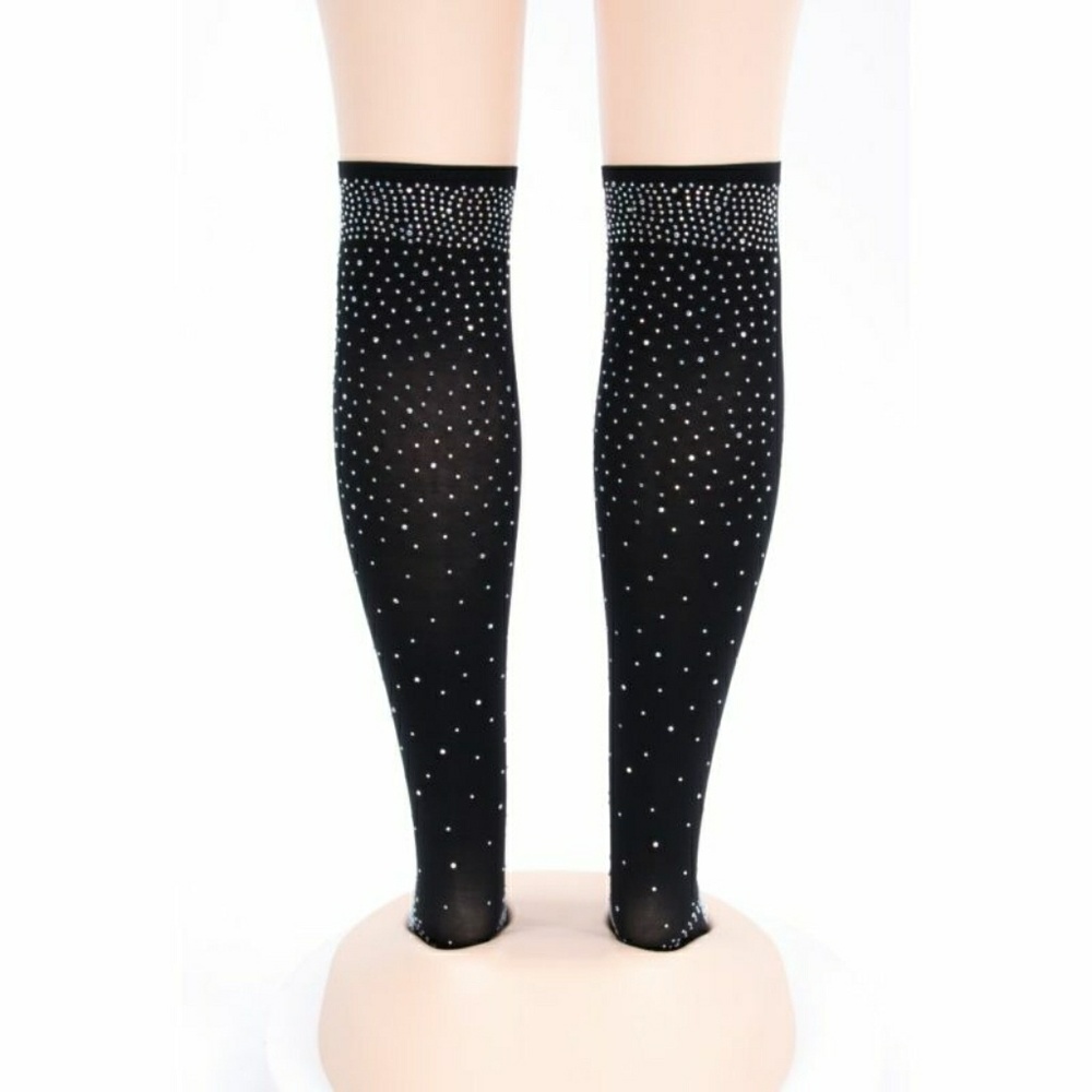 ✔SOLD on Ⓜ✔Super Sexy Rhinestone Black Stockings  - Picture 6 of 8